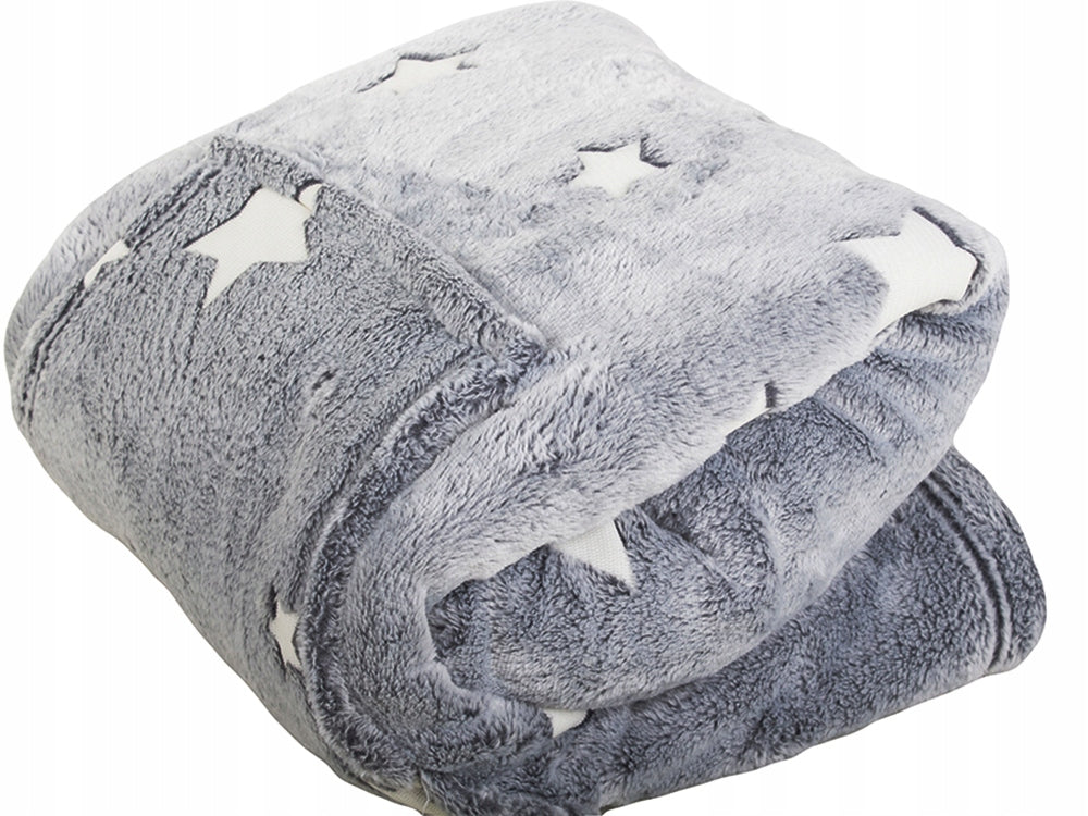 Hanorac patura cu gluga si maneci, Zola®, insertii fosforescente, calduros si pufos, buzunar spatios, model stelute, gri Hanorac patura cu gluga si maneci, Zola®, insertii fosforescente, calduros si pufos, buzunar spatios, model stelute, gri